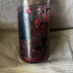Horror-Themed Glitter Tumbler